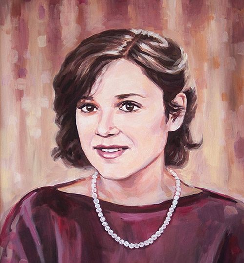malovaný portrét žena