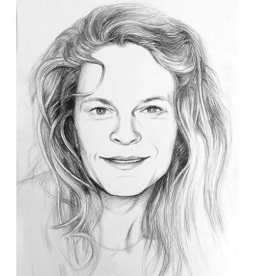 portrét kreslený tužkou podle fotografie